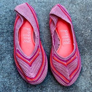 Poppy woven slip on shoes multi pink